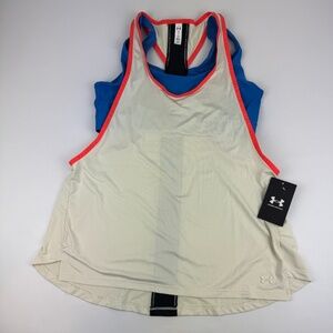 NWT Under Armour Womens Size L 2 in 1 Knockout Tank Top Built in Sports Bra